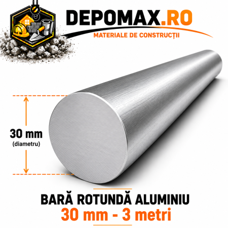 Bara rotunda aluminiu 30 mm, 3 metri, EN AW-6082